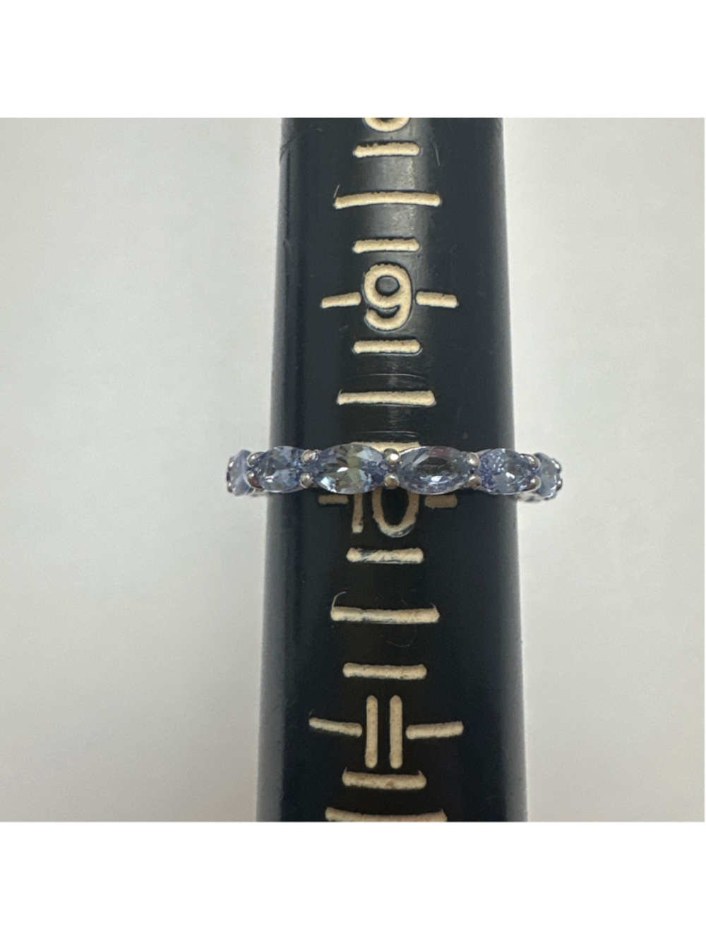 Women's Blue Topaz Marquise Cut Eternity Ring .925 Sterling Silver Size 10